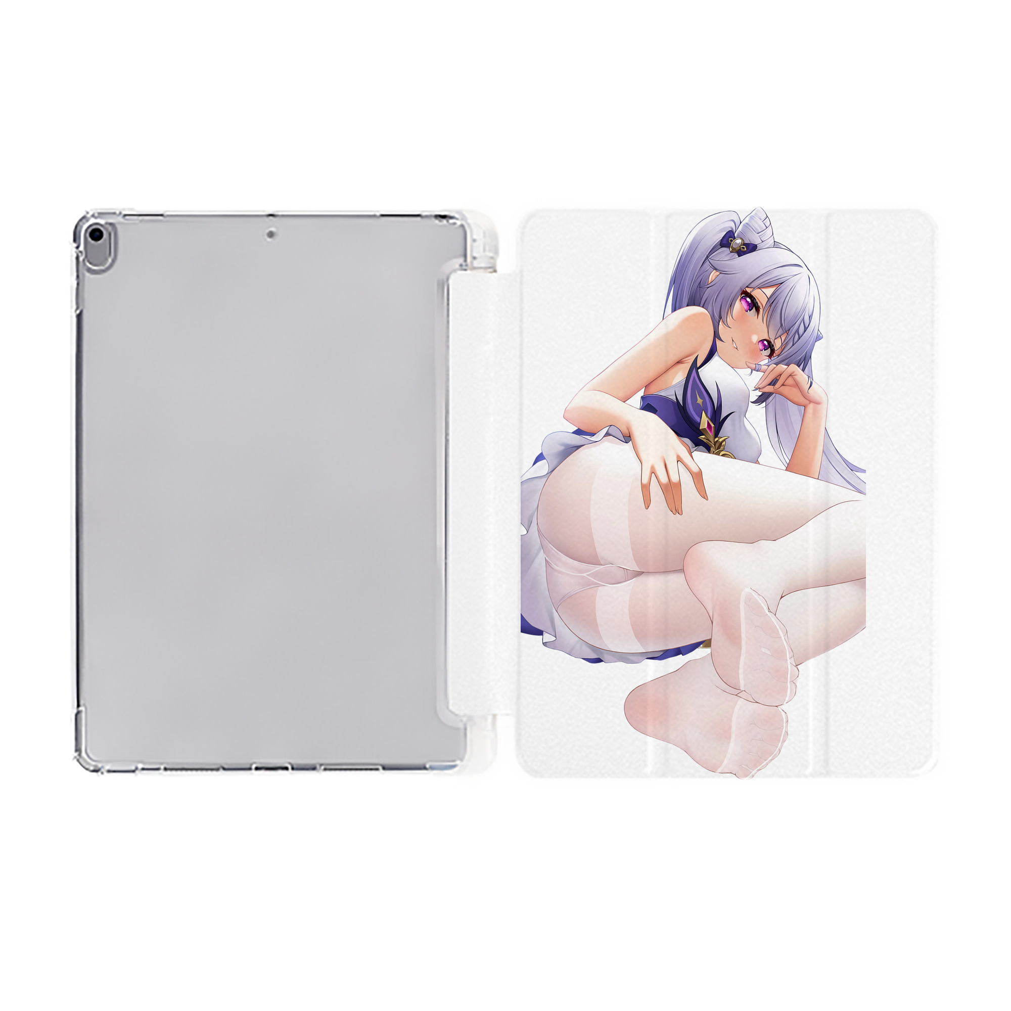 げんし神 刻晴 こくせい genshin Kokusei IPad ケース ペン収納付き 三つ折りスタンド PUレザー×シリコン 対応機種9.5/10.5/10.9インチ
